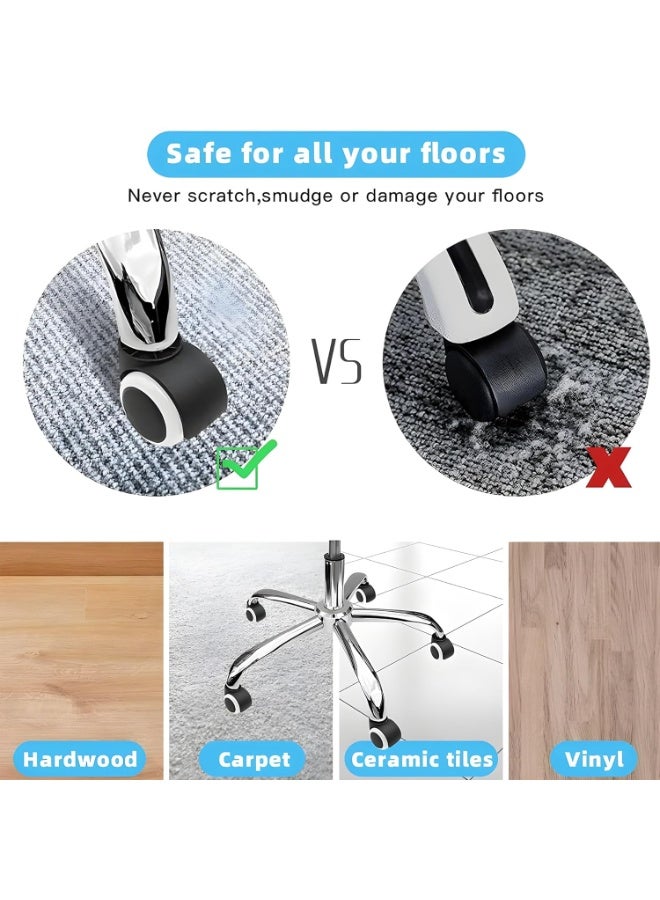 Office Chair Caster Wheels Set of 5 – Pin Type Ring Stem, Heavy Duty Multi-Surface Replacement Wheels - Image 2